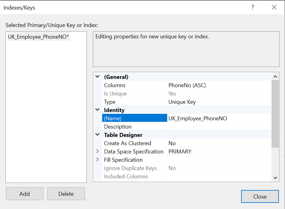 SQL Keys 8