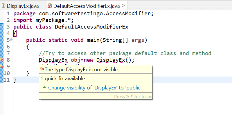 Access Modifiers in Java 1