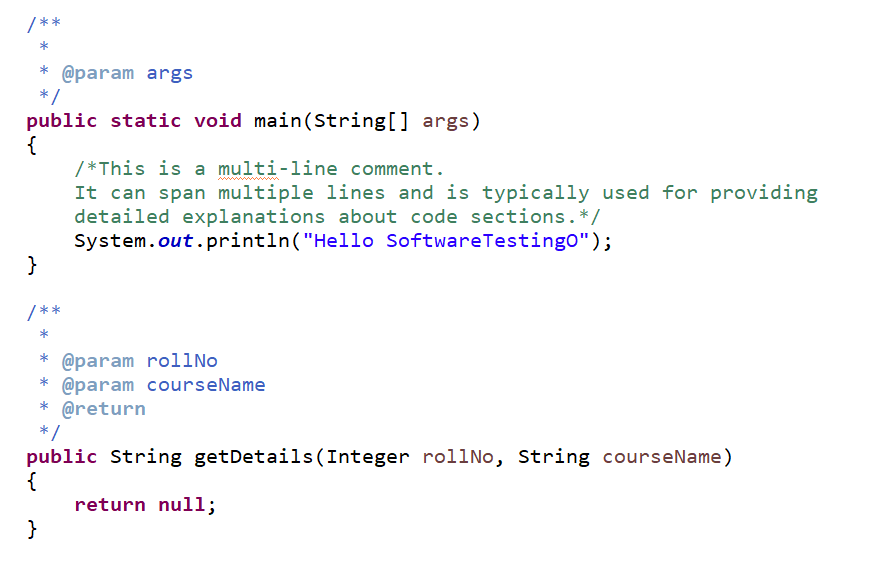 JavaDoc Annotation As Per Methods