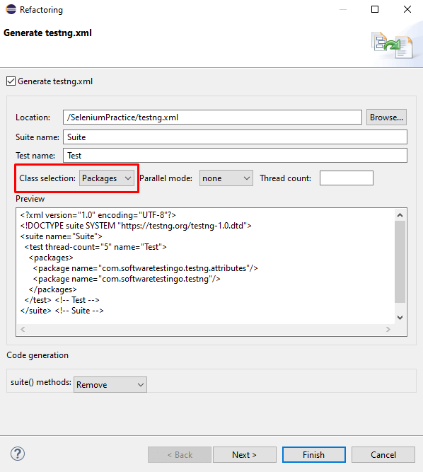 Packages Tag In The TestNG.xml File